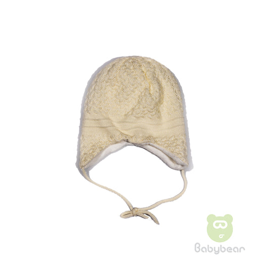 Woollen Baby Beanie Hat White 12-18 months