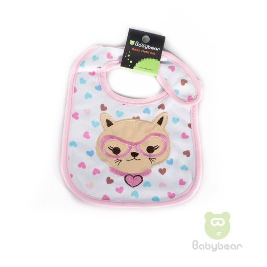 Babybear Cloth Bib Pink Hearts
