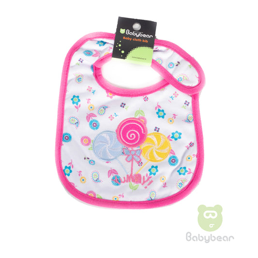 Babybear Cloth Bib Pink Flowers
