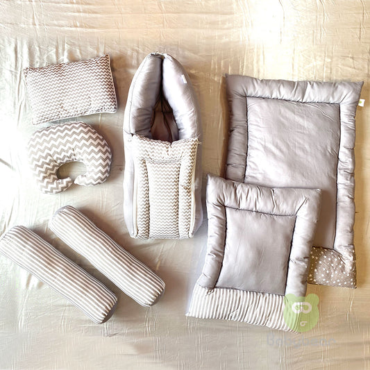 7 in 1 Baby Bedding Set - Stripes and Waves