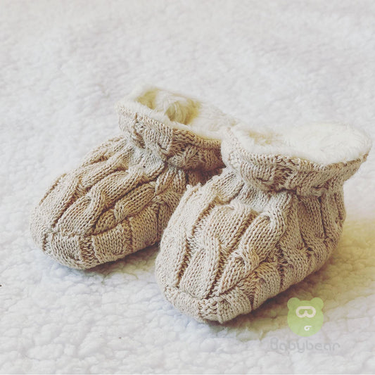 Classic Baby Booties - Beige