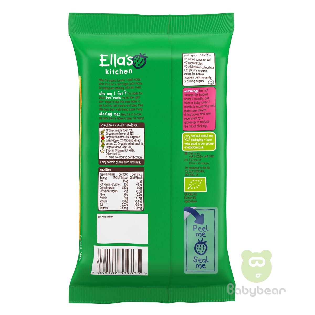 Ellas Kitchen Melty Sticks Tomato and Basil Baby Food
