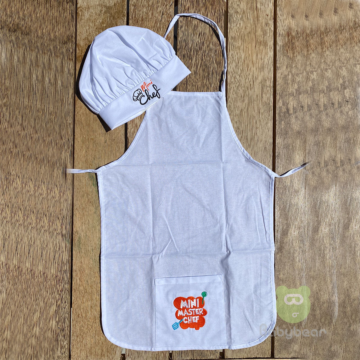 Mini Chef Hat & Apron  - White