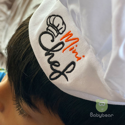 Mini Chef Hat & Apron  - White