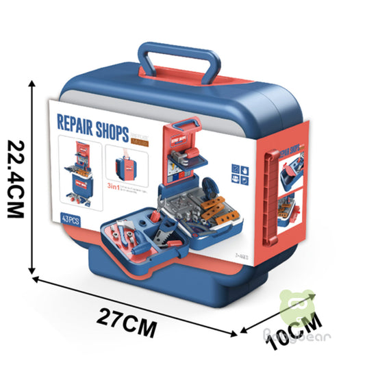 Toy Play Tool Repair Shop Briefcase Mobile 43 Pcs set