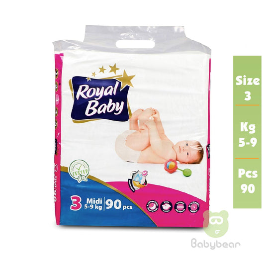 Royal Baby Diapers SIZE 3  5 to 9 kg 90 Pcs