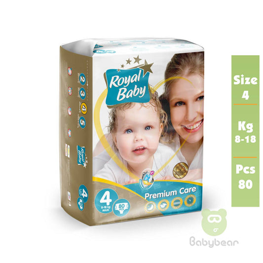 Royal Baby Diapers SIZE 4  PREMIUM 8 to 18 kg 80 Pcs