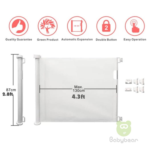 Retractable Baby Safety Gate - Grey