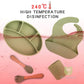 Silicone Feeding Set Pastel Green Plate Spoon Cup
