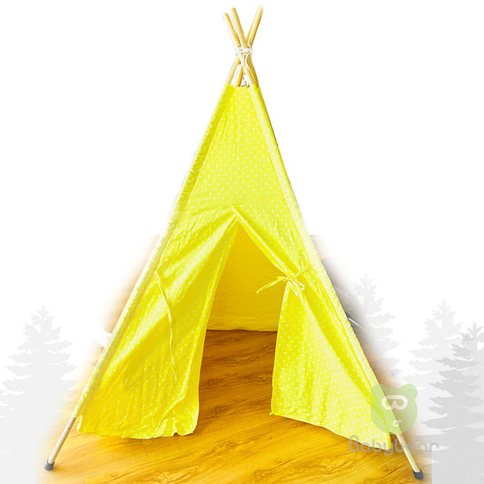 Teepee Tent - Yellow Polka Dot Babybear