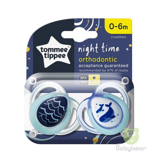 Tommee Tippee Orthodontic Soother Pacifier 0-6m Night