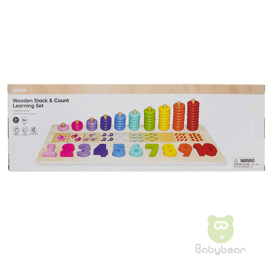 Wooden Stack & Count Learning Set - Australian Anko