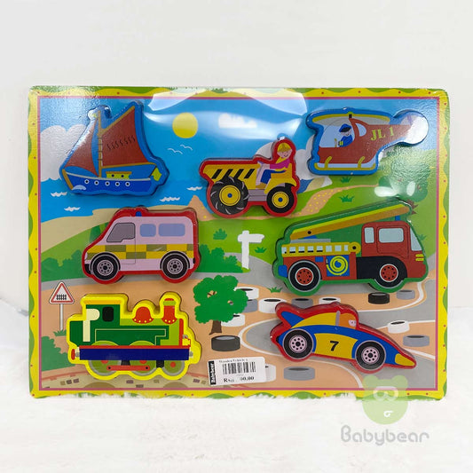 Wooden Puzzle Vehicle Transport