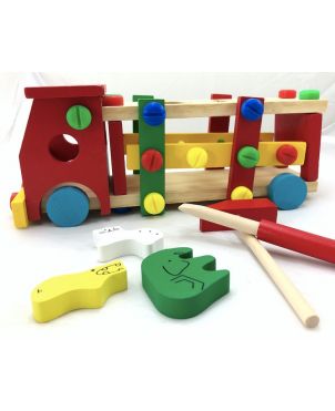 Wooden Nut Car with Shapes