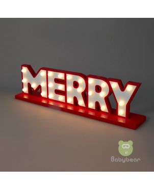 Battery Operated Christmas Light Up Merry Sign