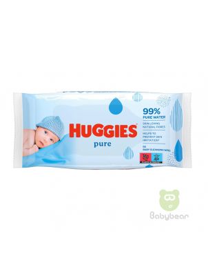 Huggies Pure water wipes 56pcs-Skin loving natural fibres