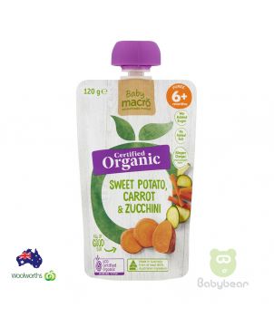 Baby Macro Organic Baby Food Sweet Potato Carrot & Zucchini 6m+ 120g Pouch