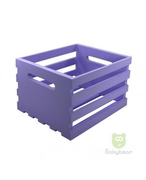Pastel Wooden Box-Purple 6x8.5x10