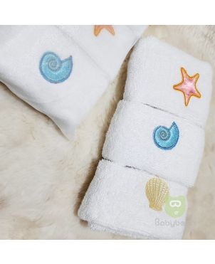Sea Shell Towel 3 Pack (12x12 Inches)