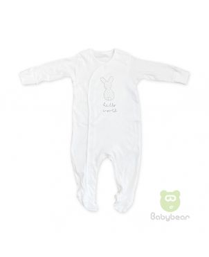 Baby Sleep Suit - White Bunny