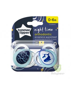 Tommee Tippee Orthodontic Soother Pacifier 0-6m Night