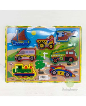 Wooden Puzzle Vehicle Transport 